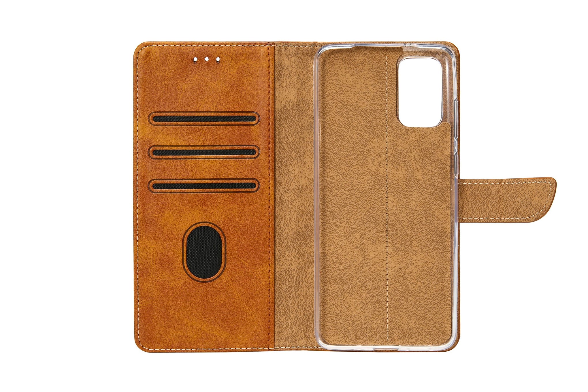 Rixus Bookcase For Samsung Galaxy Note 20 4G Light Brown