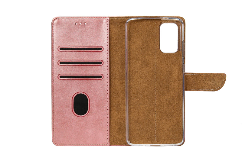Rixus Bookcase for Samsung Galaxy S20 Plus 4G G985F Pink