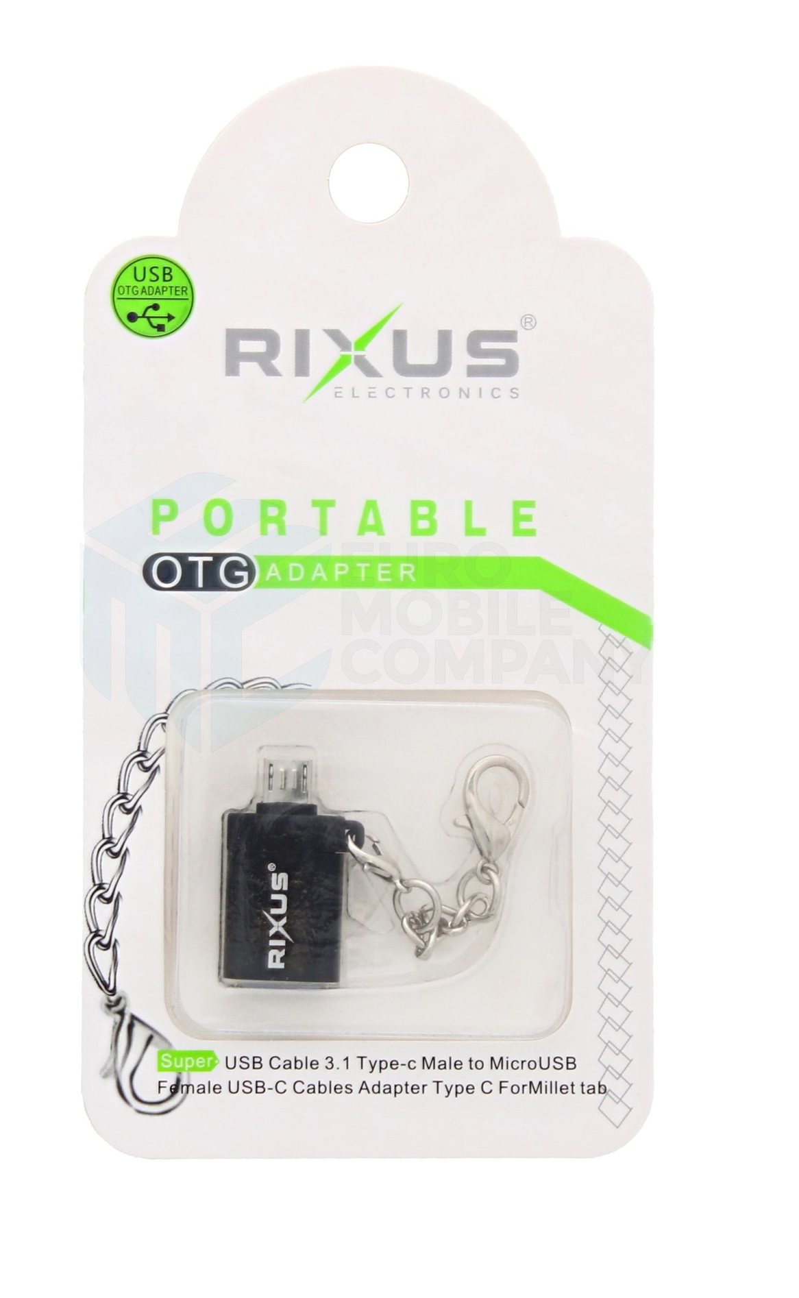 Rixus OTG Portable Adapter USB-A To Micro-USB Black