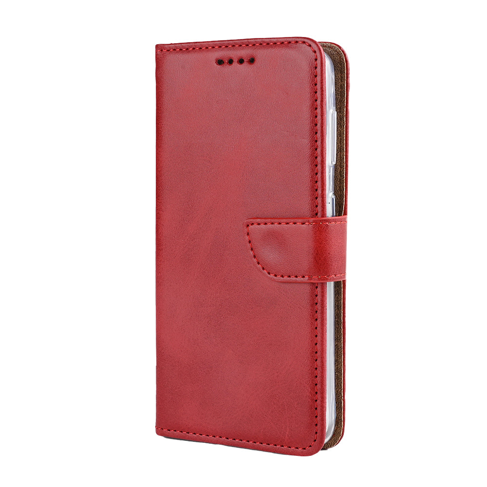 Rixus Bookcase For Samsung Galaxy S21 5G Dark Red