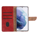 Rixus Bookcase For Samsung Galaxy S21 5G Dark Red