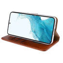 Rixus Bookcase For Samsung Galaxy S22 5G Brown
