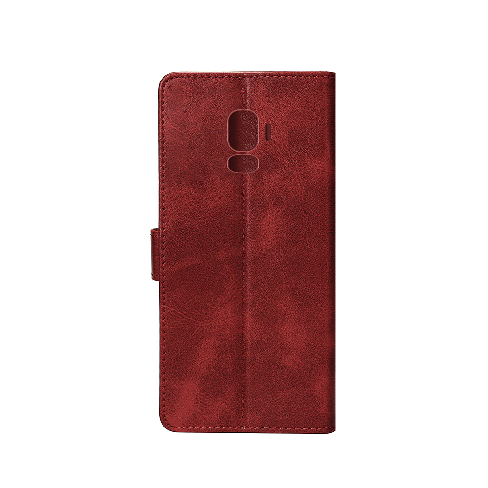 Rixus Bookcase For Samsung Galaxy S9 Plus Dark Red