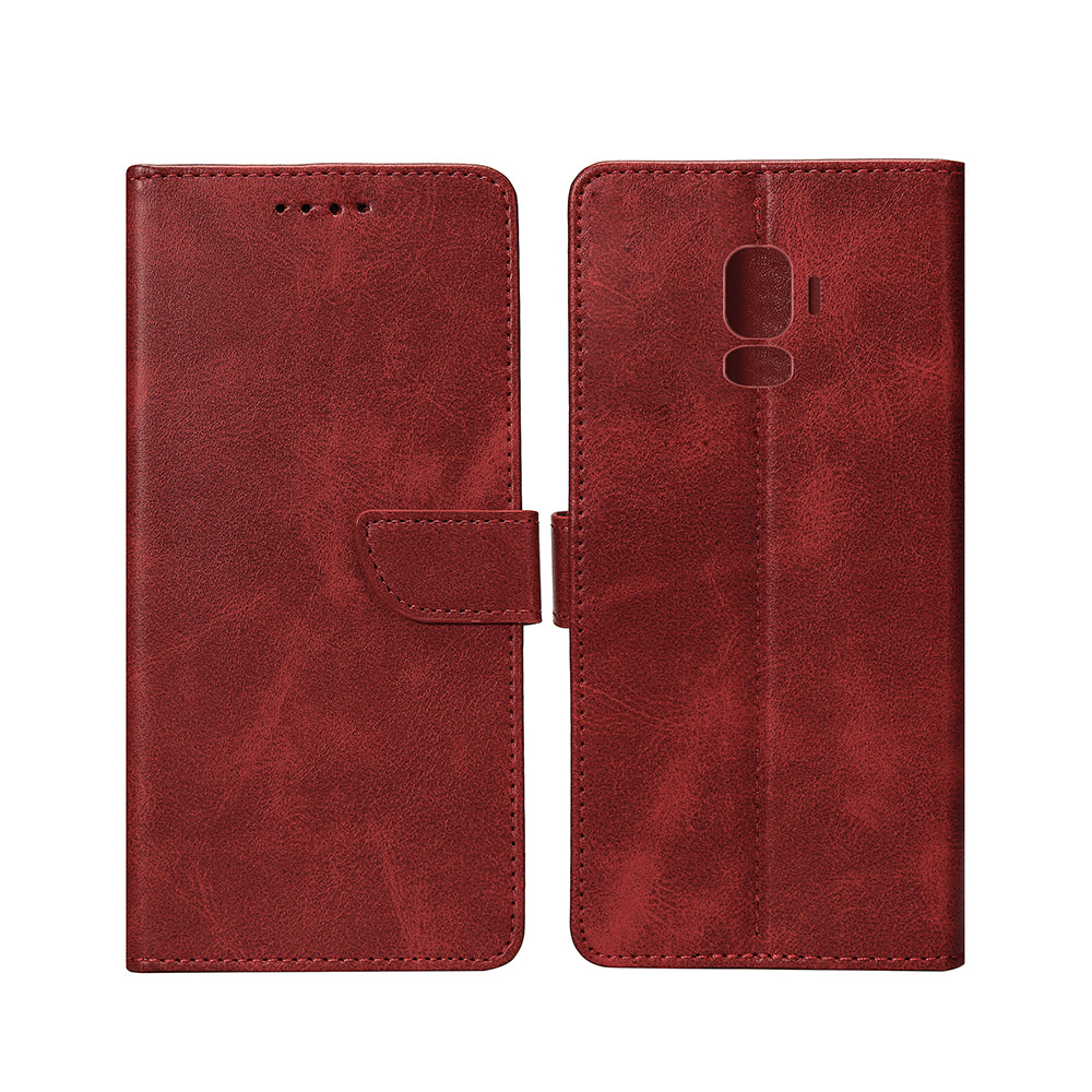 Rixus Bookcase For Samsung Galaxy S9 Plus Dark Red