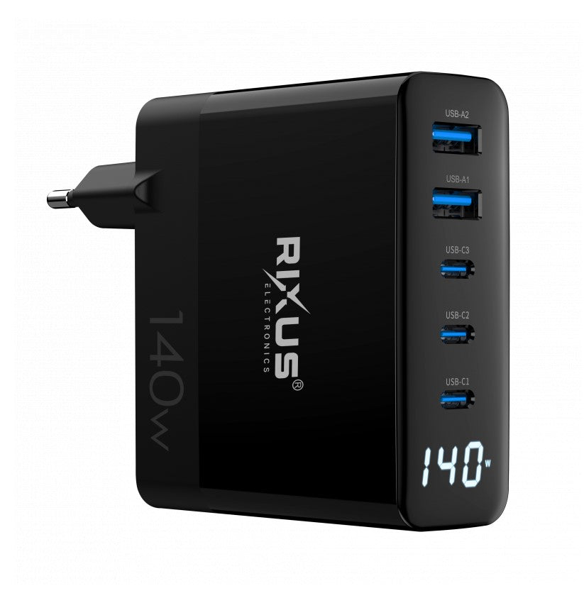 Rixus RX110 PD Gan Charger 140W Black