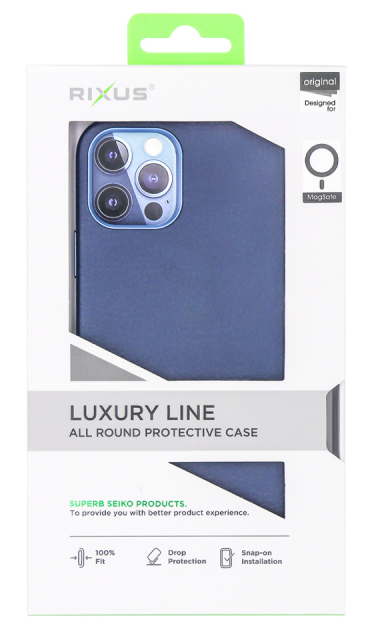 Rixus Classic 02 Case With MagSafe Compatible For Apple iPhone 14 Pro Max Blue
