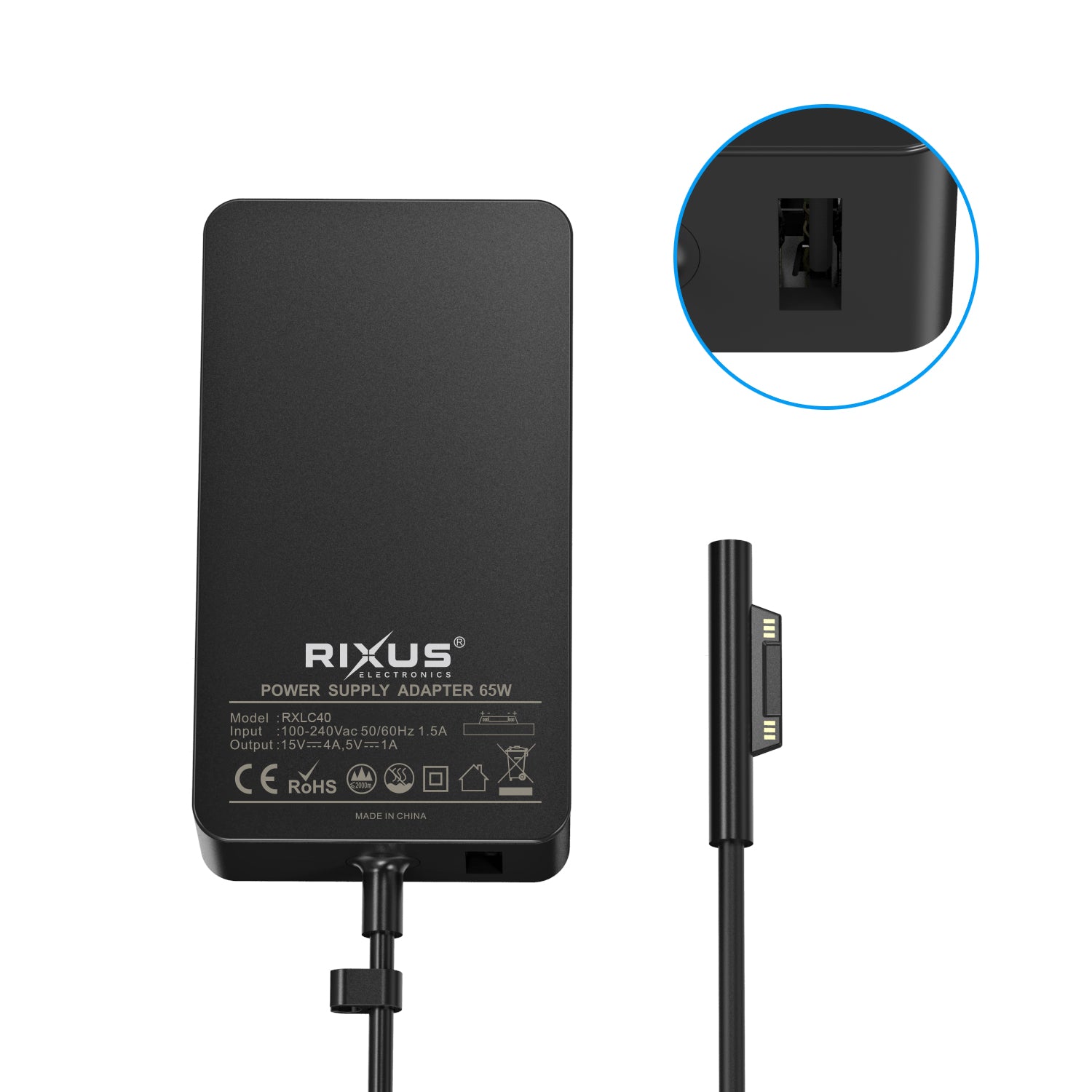 Rixus RXLC40 Microsoft Surface Charger 65W