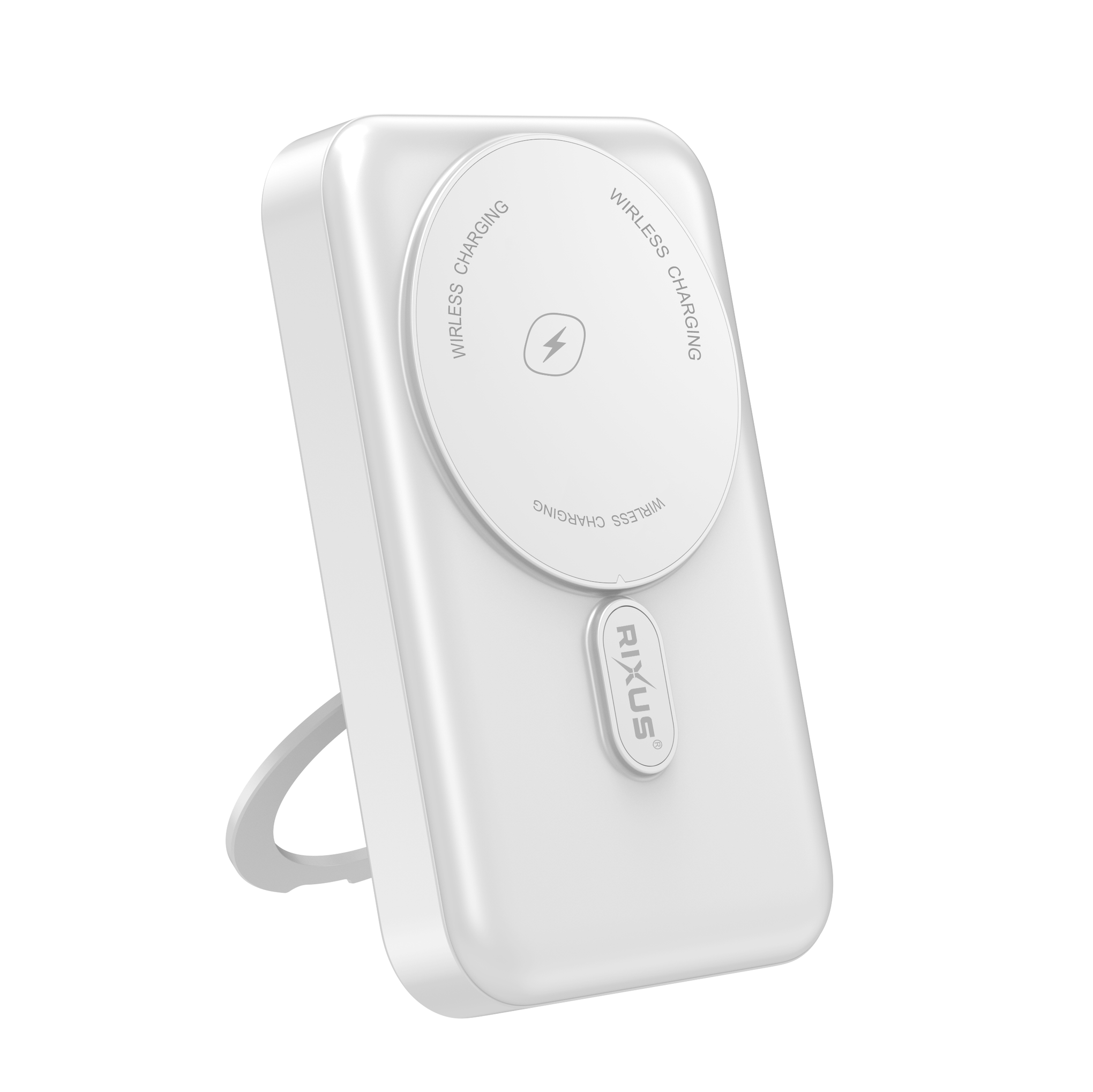 Rixus RXPB71A MagSafe Compatible Powerbank 10000mAh With Foldable Stand White