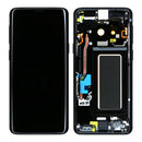 Samsung Galaxy S9 G960F Display And Digitizer With Frame Midnight Black Service Pack