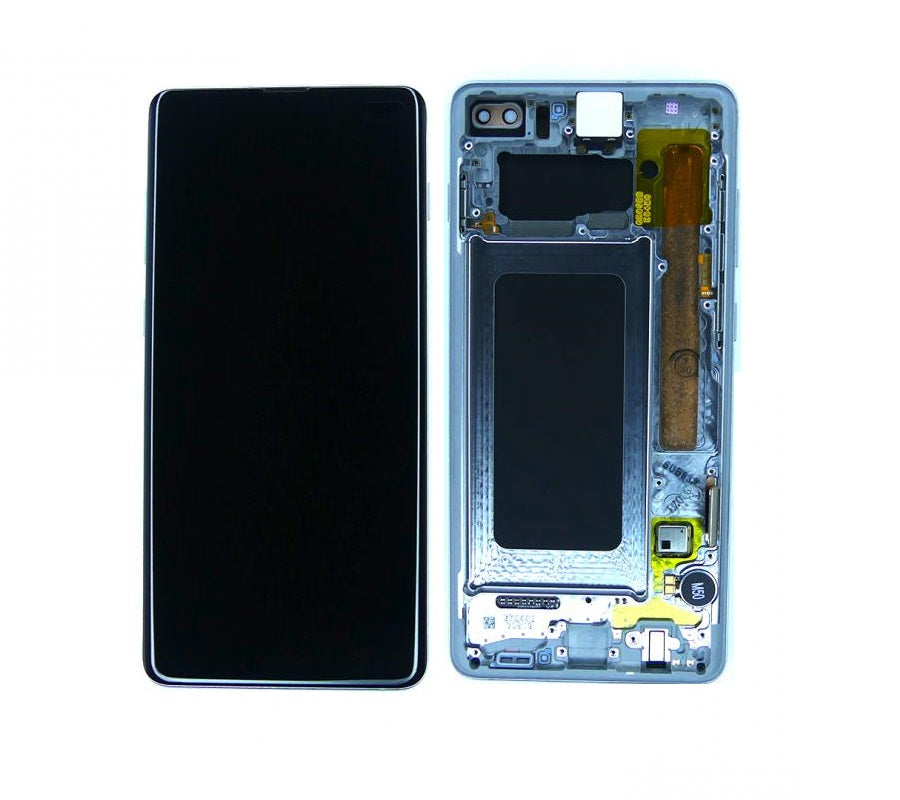 Samsung Galaxy S10 Plus G975F Display And Digitizer With Frame Prism White Service Pack