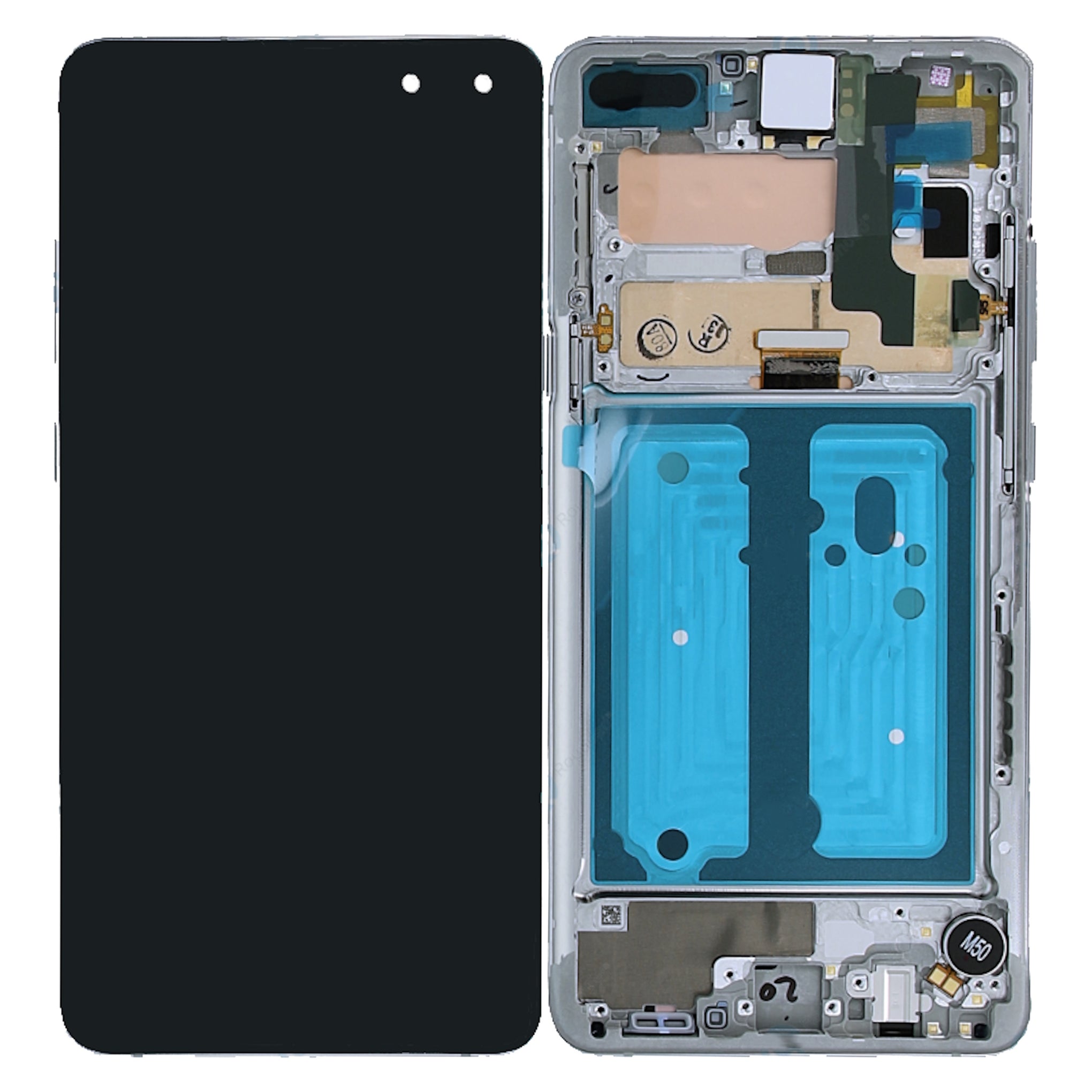 Samsung Galaxy S10 5G G977B Display And Digitizer With Frame Crown Silver Service Pack