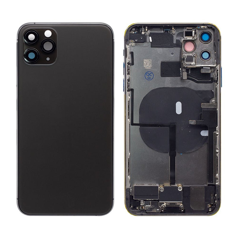 For iPhone 11 Pro Max Complete Housing Incl All Small Parts Without Battery and Back Camera (Black)