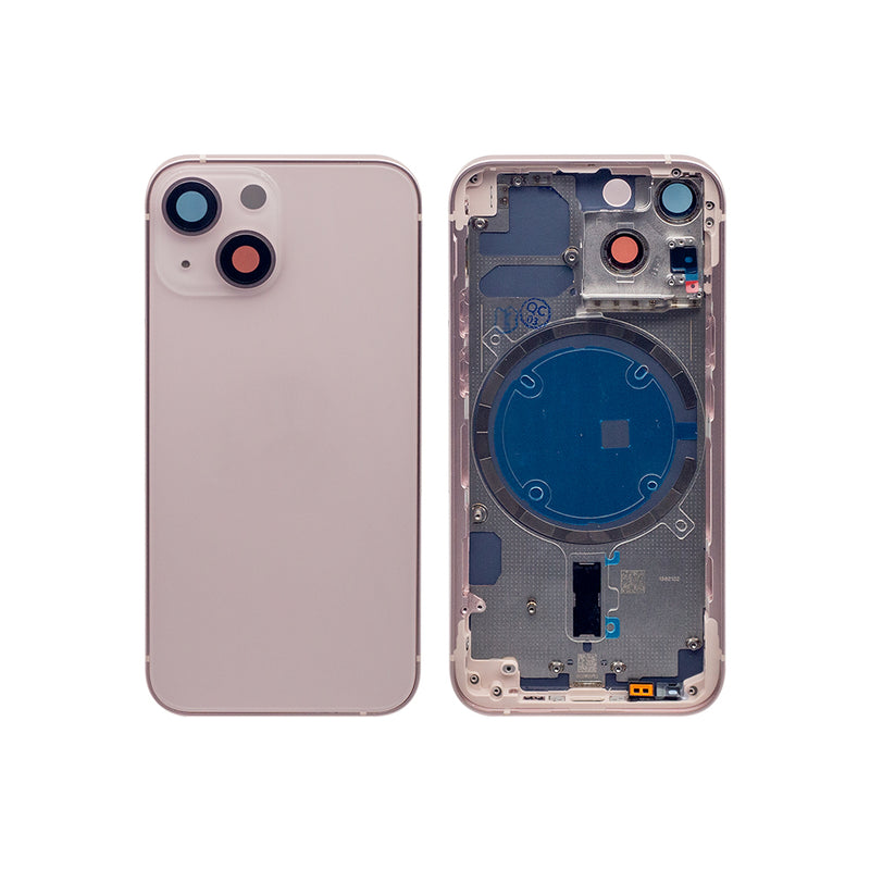 For iPhone 13 Mini Back Housing Only Frame And Extra Glass Pink