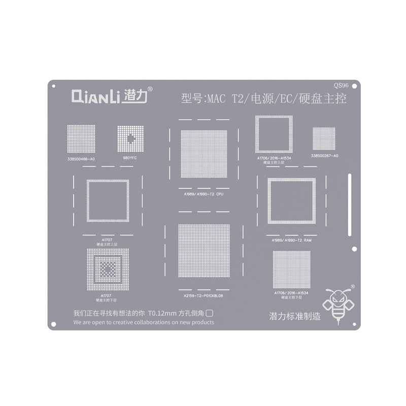 Qianli Bumblebee Stencil For MAC T2 / Power / EC / Hard Disk Main Control (QS96)