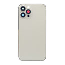 For iPhone 12 Pro Max Back Housing Only Frame And Extra Glass Silver