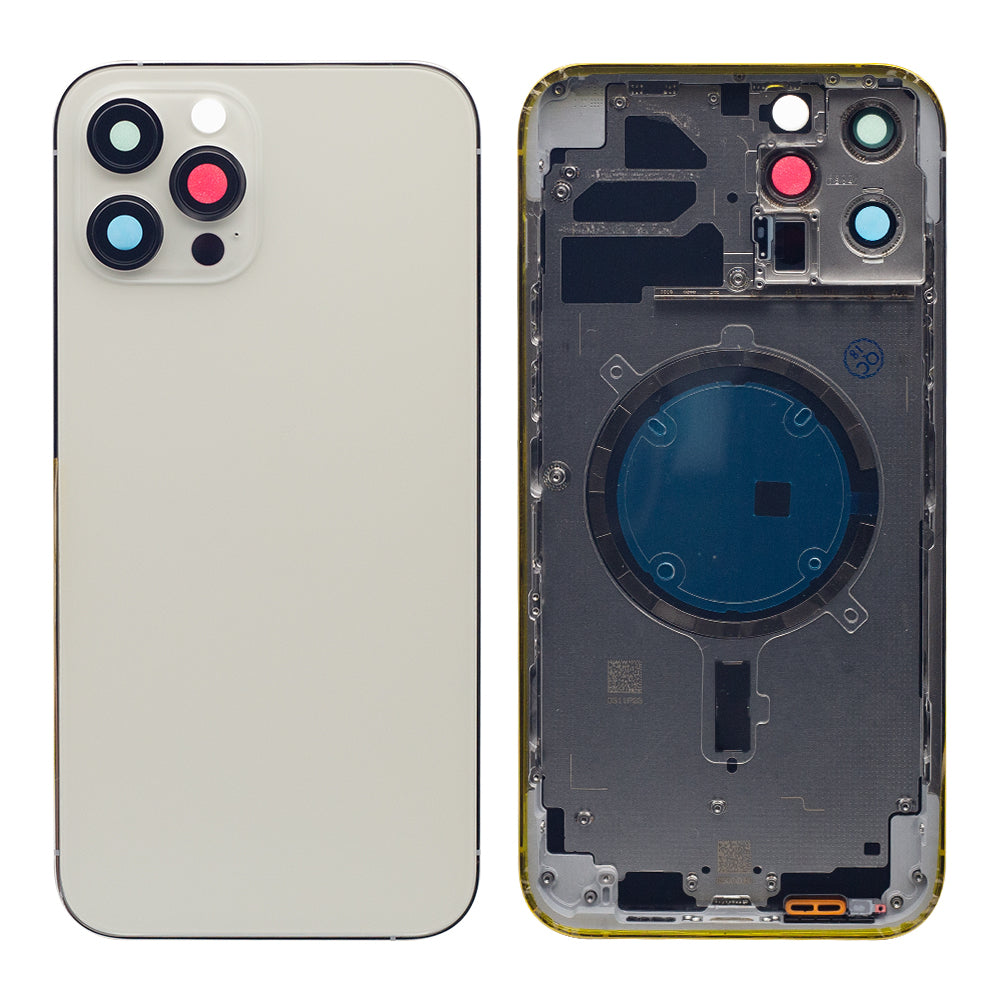 For iPhone 12 Pro Max Back Housing Only Frame And Extra Glass Silver