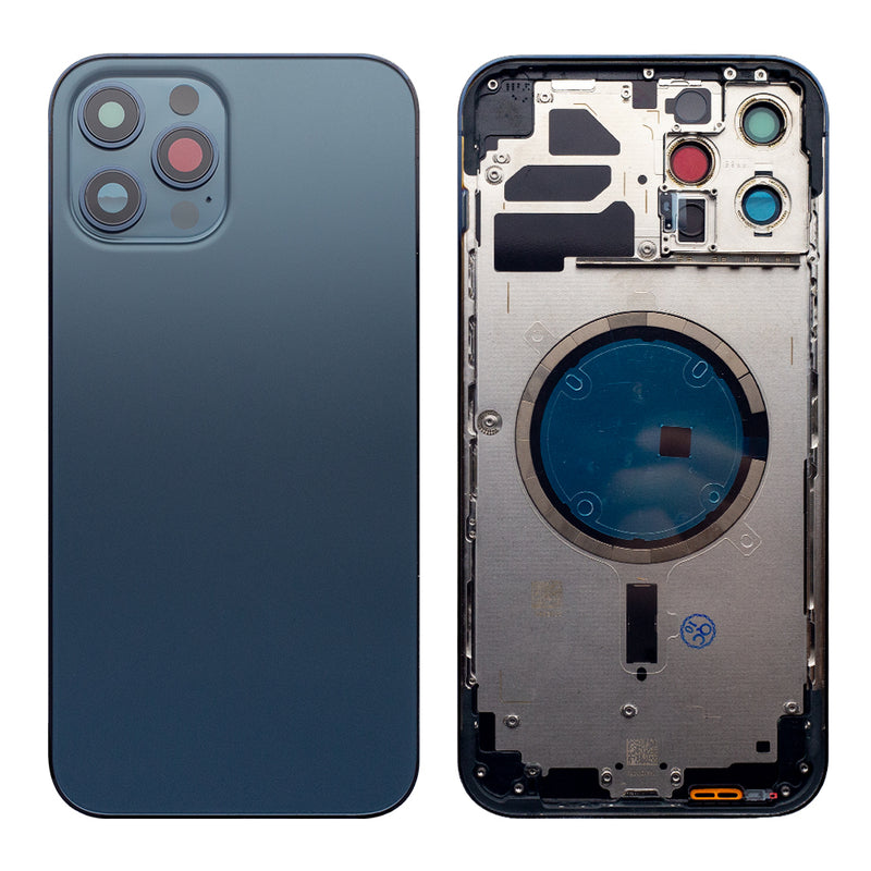 For iPhone 12 Pro Max Back Housing Only Frame And Extra Glass Pacific Blue