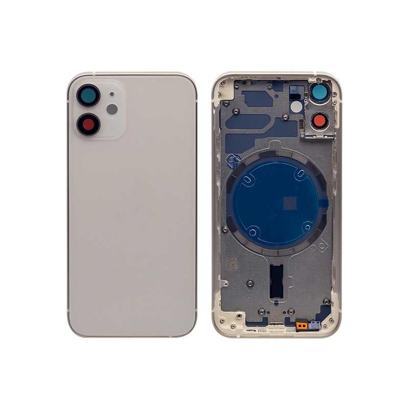 For iPhone 12 Mini Back Housing Only Frame And Extra Glass White